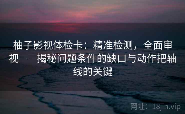 柚子影视体检卡：精准检测，全面审视——揭秘问题条件的缺口与动作把轴线的关键