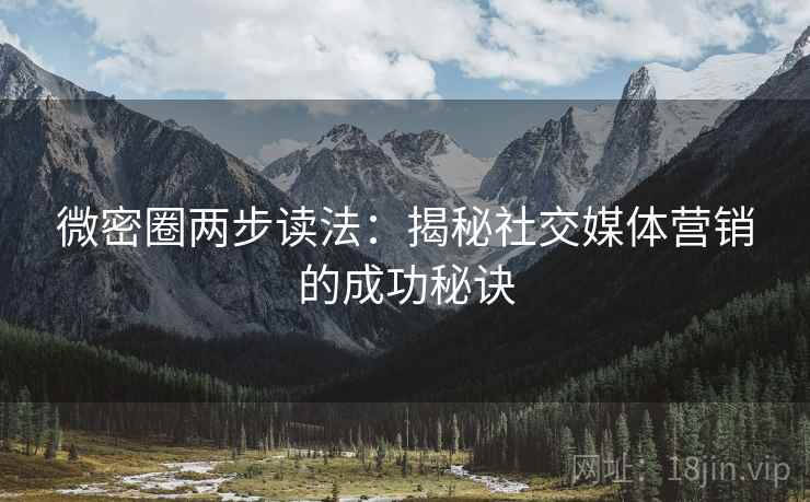 微密圈两步读法：揭秘社交媒体营销的成功秘诀
